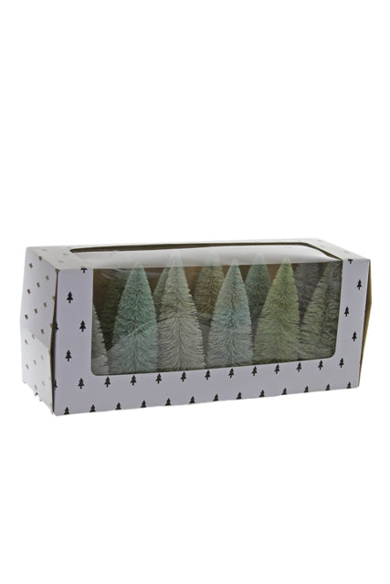 Winter Green Sisal Bottle Brush Trees Set