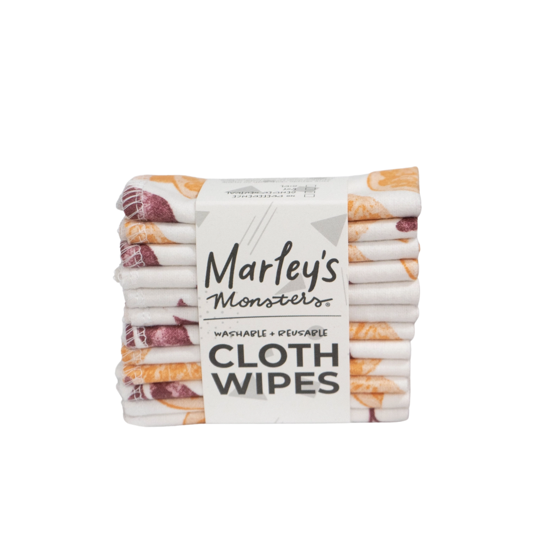 Reusable Cloth Wipes - Vintage Oranges