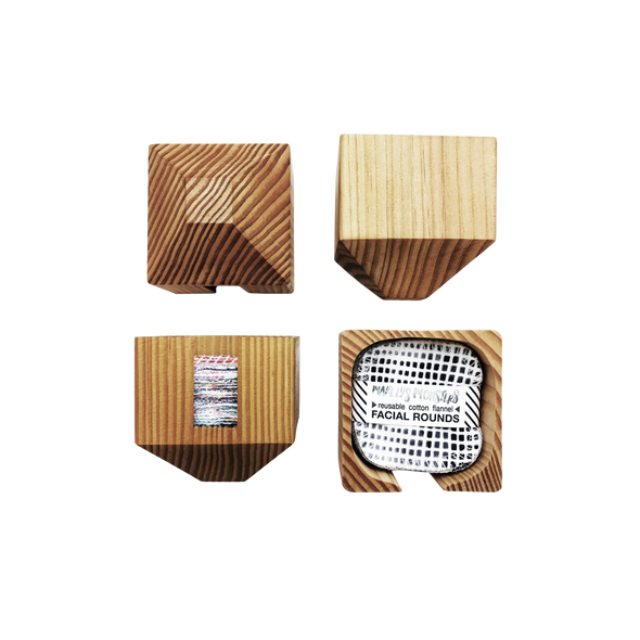 Facial Rounds Container - Wood