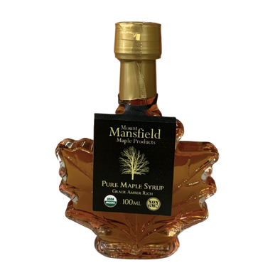 Pure Vermont Maple Syrup in Maple Leaf Bottle