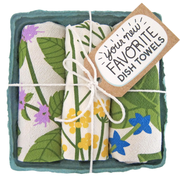Fresh Herbs Dish Towel Set of 3