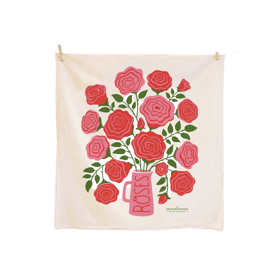 Edible Flowers Dish Towel Set of 3