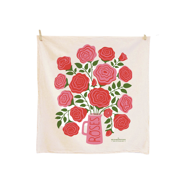 Edible Flowers Dish Towel Set of 3