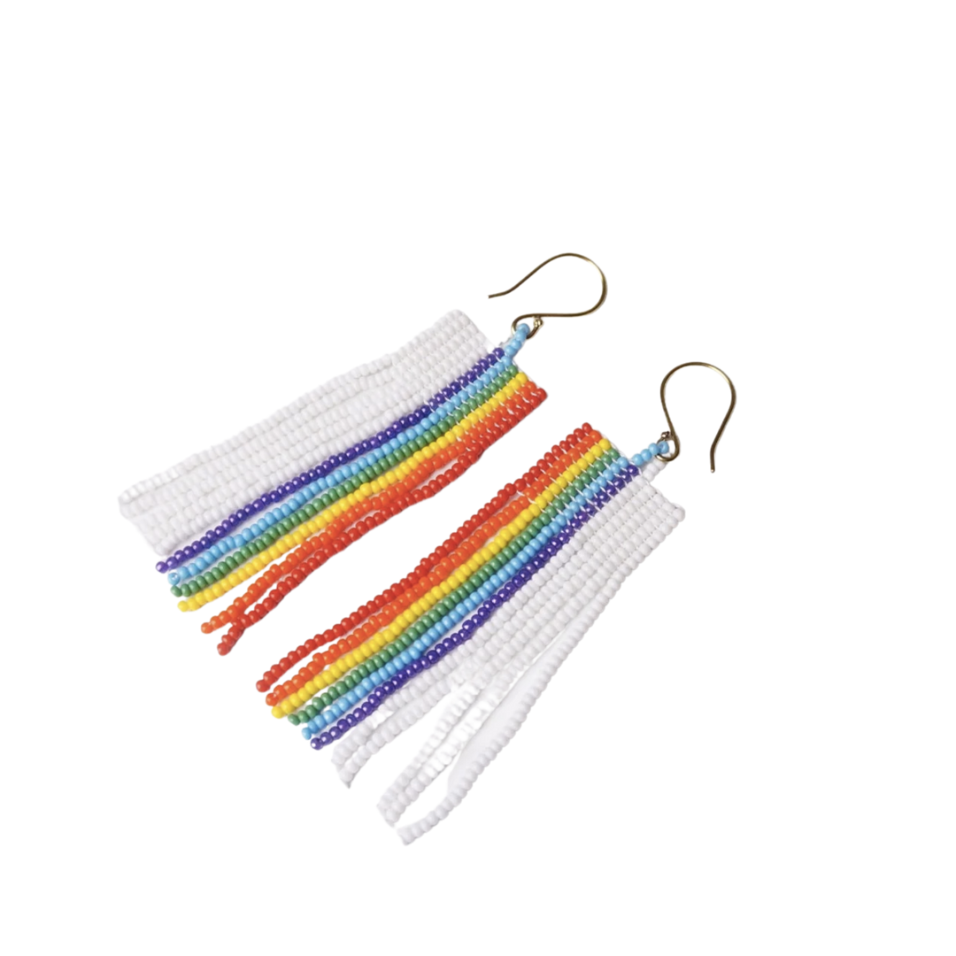 Rainbow Color Fringe Earrings