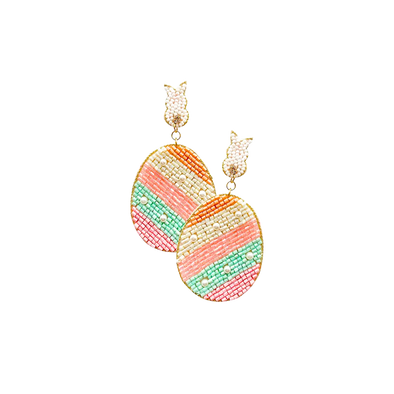 Easter Bunny Egg Beaded Earrings