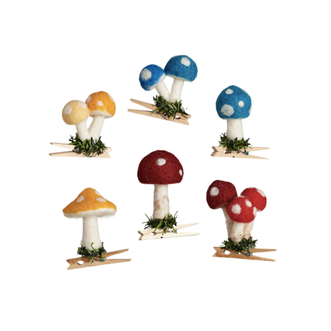 Clip On Felt Mushroom Ornament