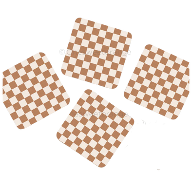 Terra Checker Coaster Set of 4