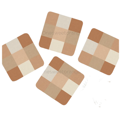 Terra Large Checker Coaster Set of 4