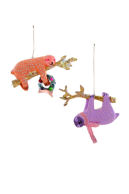 Pastel Sloth Ornaments