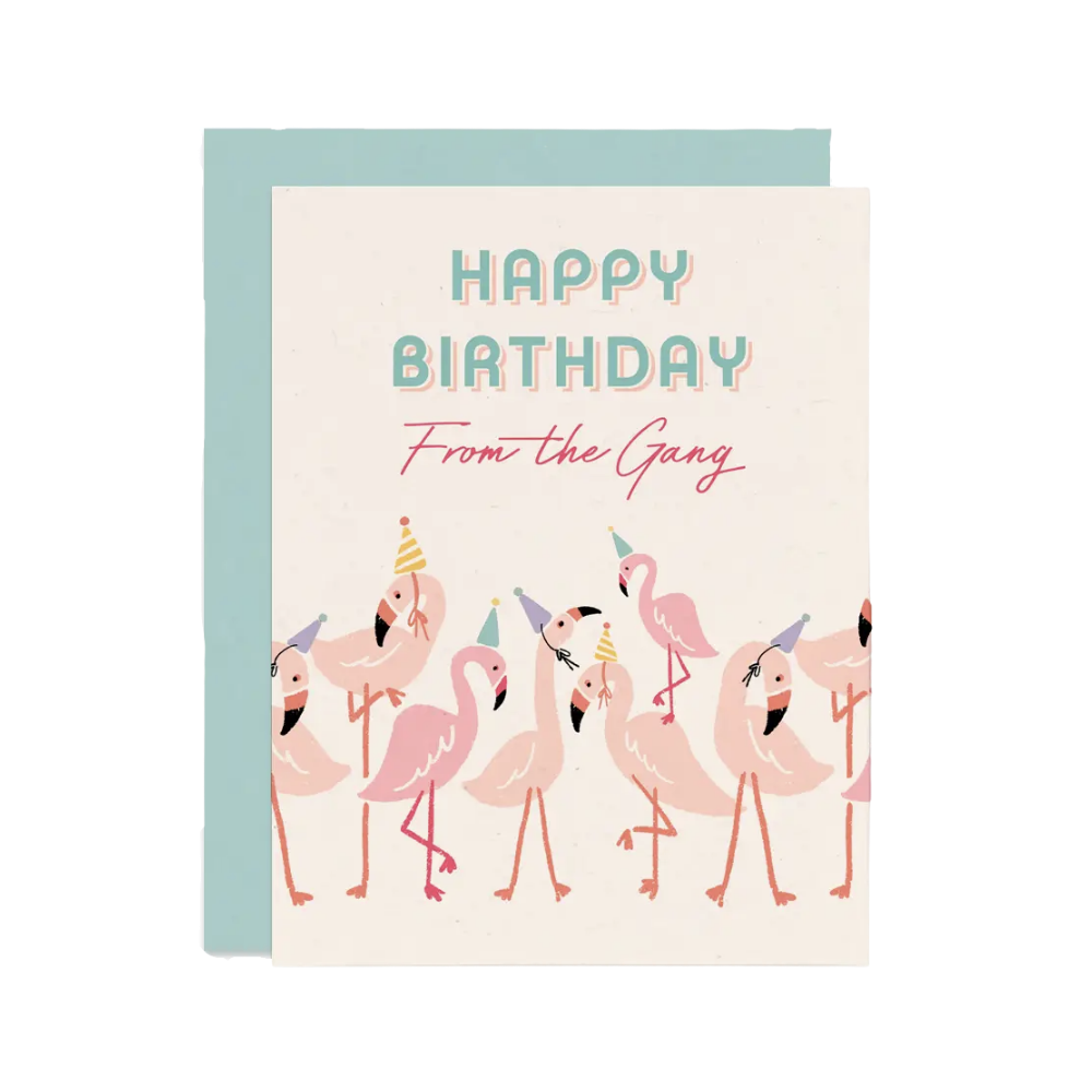 Flamingo Gang Birthday Card
