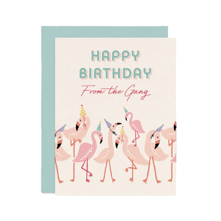 Flamingo Gang Birthday Card