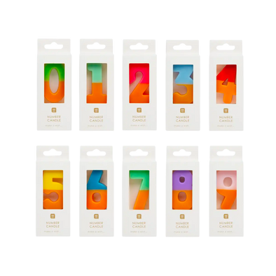 Multicolored Number Candles