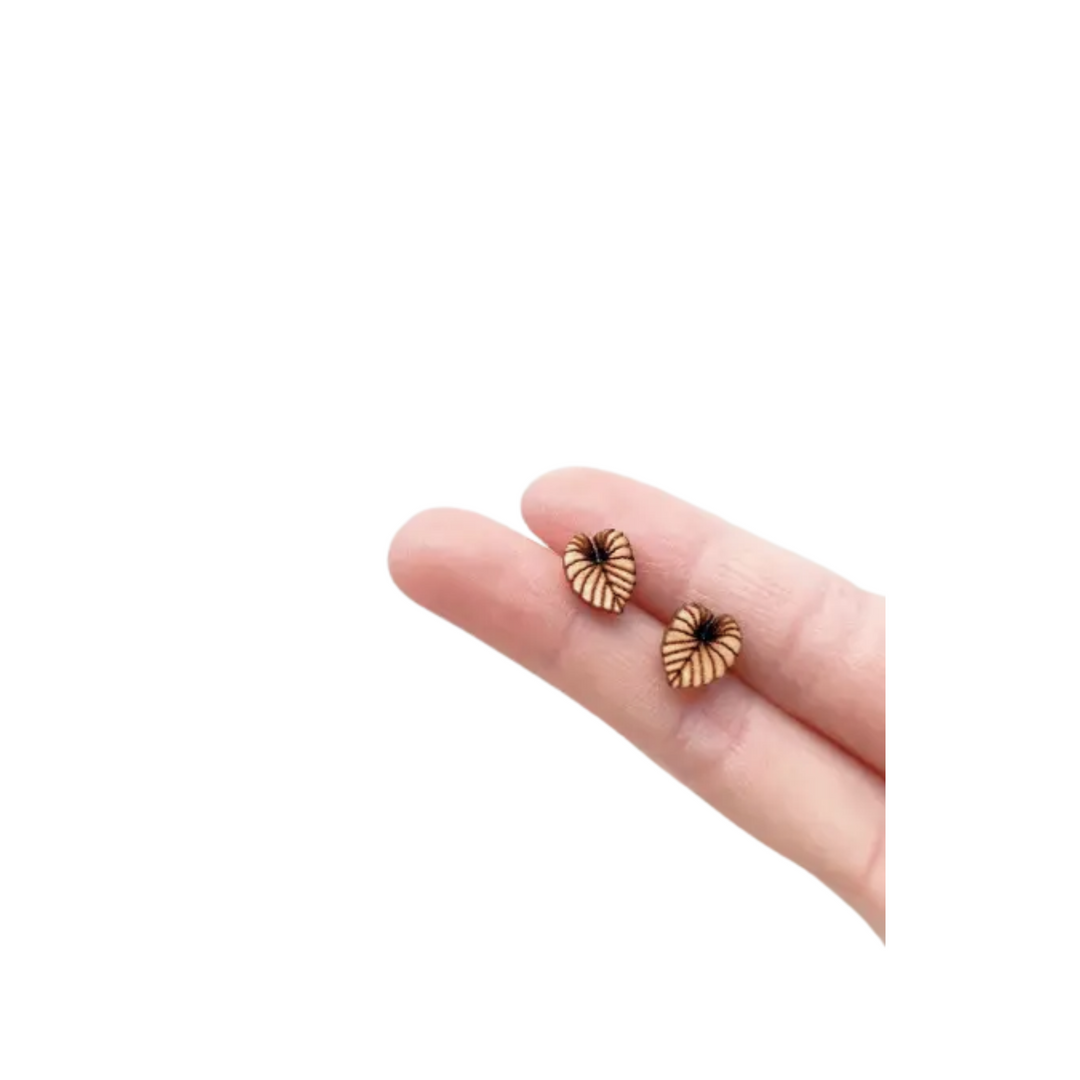 Hypoallergenic Wooden Tiny Dainty Plant Studs