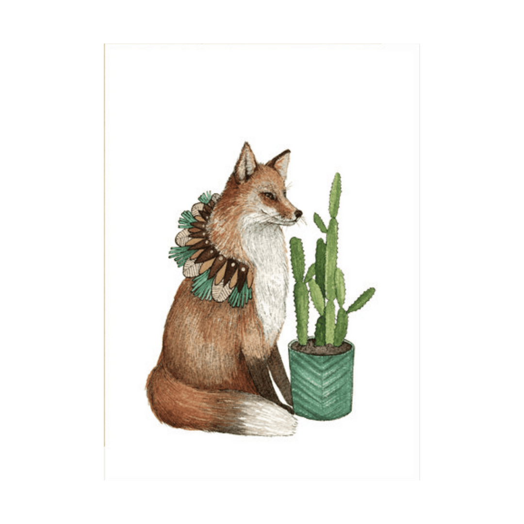 Critters and Plants: Fox - Greeting Card