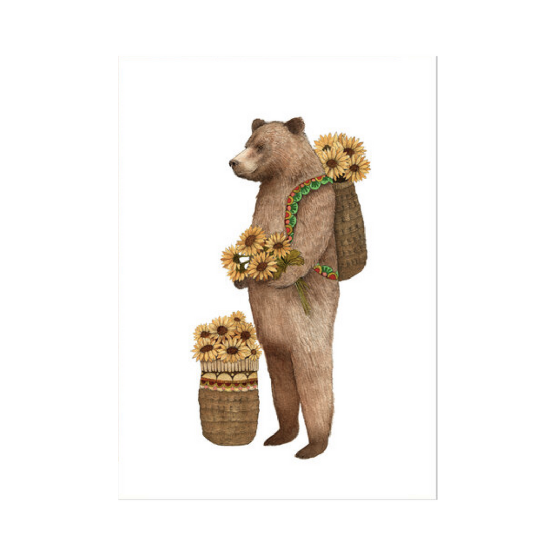 Flower Messenger: The Bear - Greeting Card