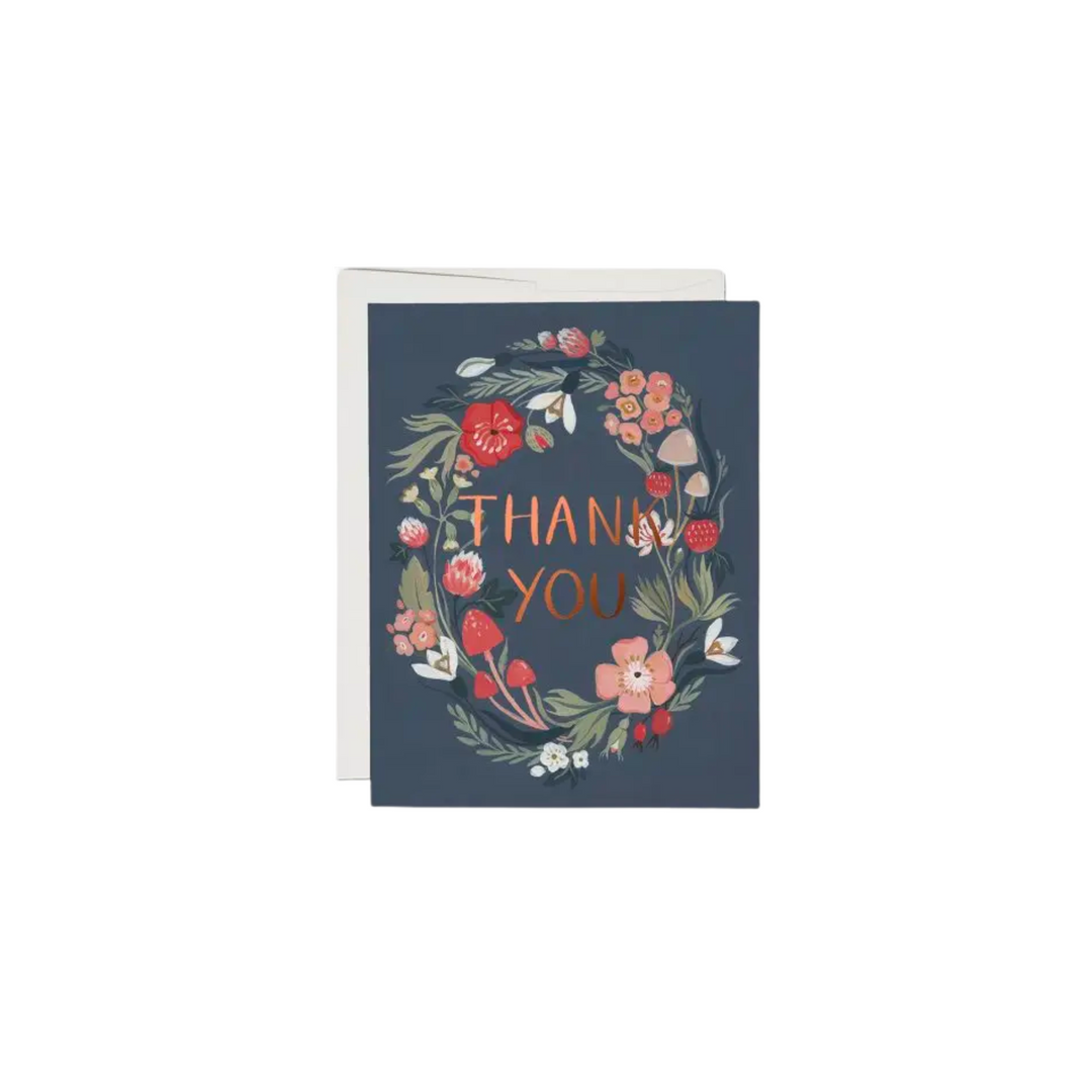 Forest Blue Thank You Greeting Card