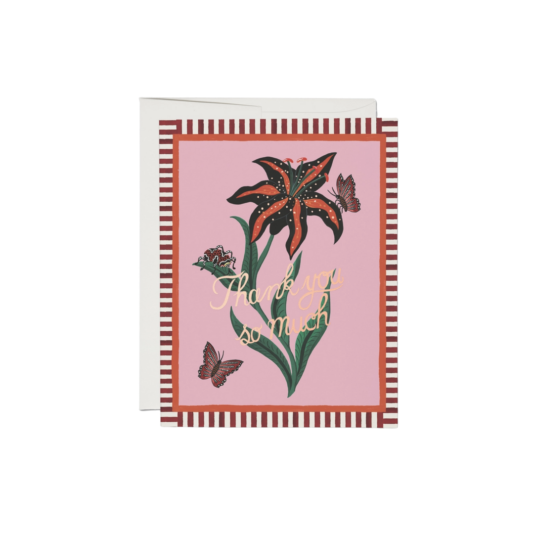 Tiger Lily Thank You Card - Boxed Set of 8