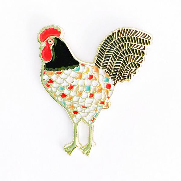 Rooster Enamel Pin