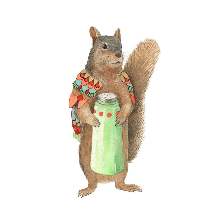 Woodland Kitchen: David the Salty Squirrel - Art Print