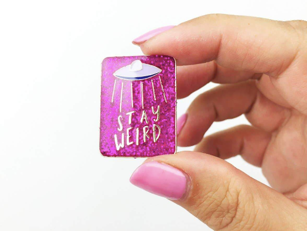 Stay Weird lapel pin