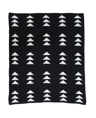 Triple Triangle Black Throw Mini