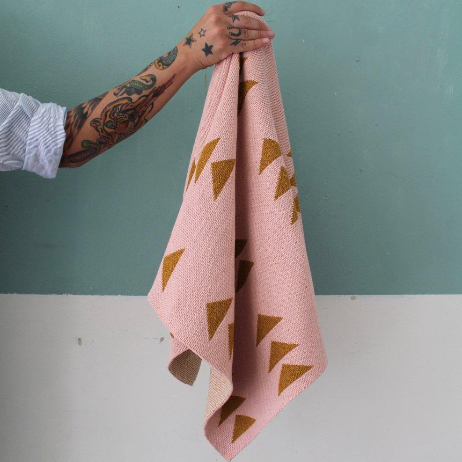 Triple Triangle Blush & Gold Throw Mini