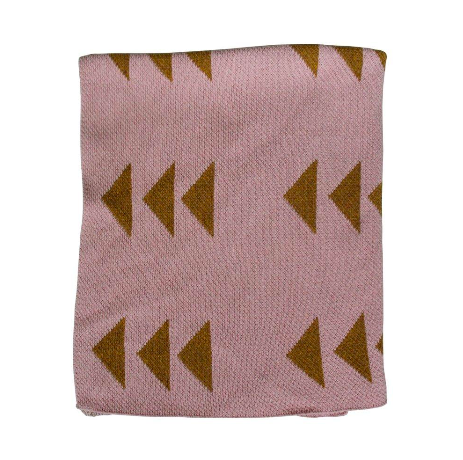 Triple Triangle Blush & Gold Throw Mini