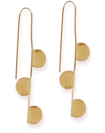 Brass Hook with Half Circles Earring 2.75"