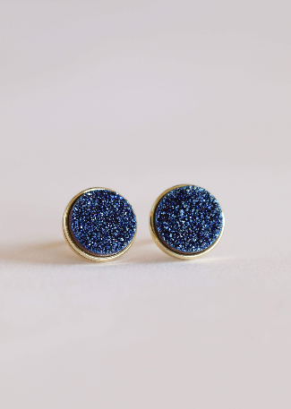 Peacock Druzy Cluster Studs