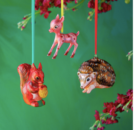 Glass Woodland Animal Ornament