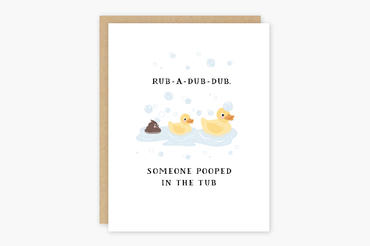 Rub-a-dub New Baby Card
