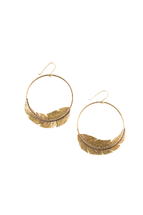 Feather Hoop Earrings