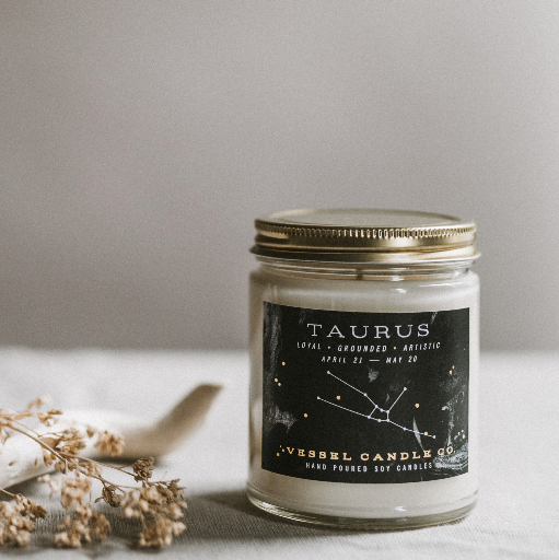 Taurus Zodiac Candle