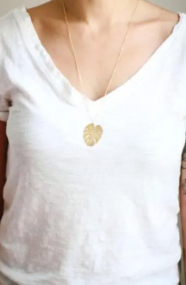 Monstera Leaf Necklace