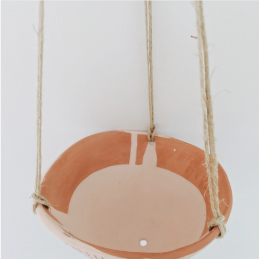 Dash Hanging Planter - Pink & Terracotta