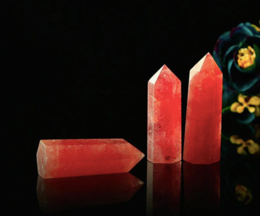 Polished Strawberry Quartz Crystal Tower