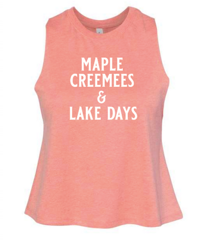 Maple Creemees & Lake Days Cropped Tank - Heather Sunset