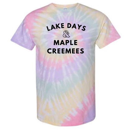 Lake Days & Maple Creemees Tie-Dyed Tee
