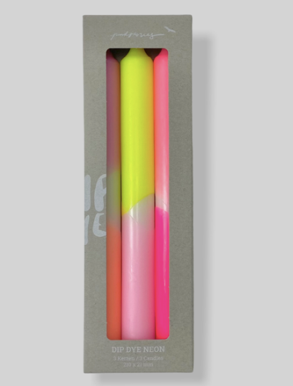 Dip Dye Neon Candle - Summer Breeze