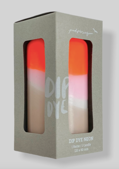Dip Dye Neon Candle - Papaya Rock