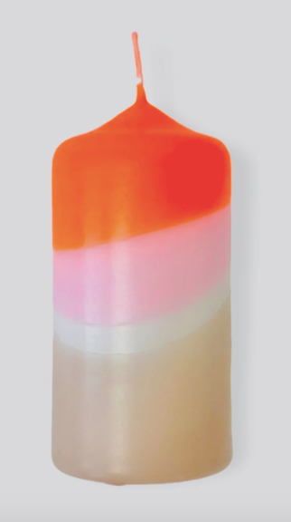 Dip Dye Neon Candle - Papaya Rock