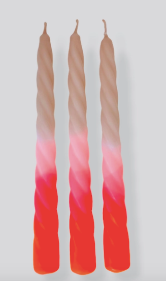 Dip Dye Neon Candle - Shades of Pomegranate