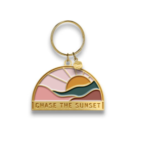 Chase the Sunset Enamel Keychain