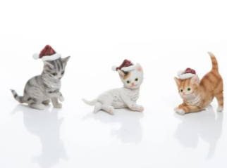 Santa Hat Kitten Resin Figurine