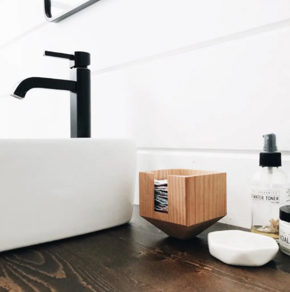 Facial Rounds Container - Wood