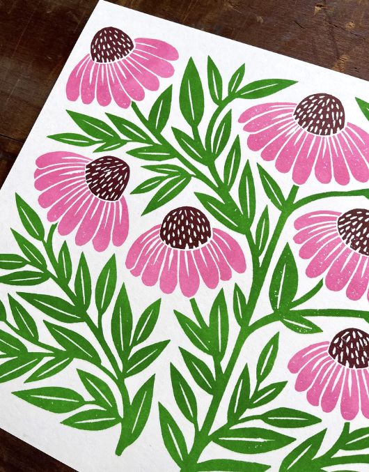 Garden Series: Echinacea Risograph Art Print