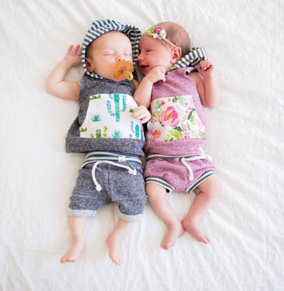 Plum and Grey Stripe Beach Shorties