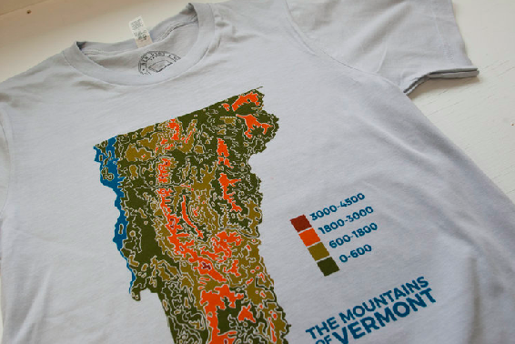 Vermont State Topographical Map Tee - Unisex