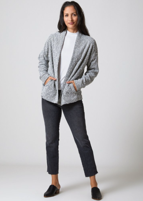 Pebble Knit Cardigan Silver