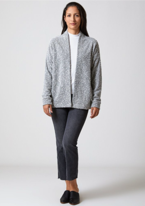 Pebble Knit Cardigan Silver